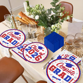 Ghokawu 7-inch graduation plates for snacks and desserts at the celebration