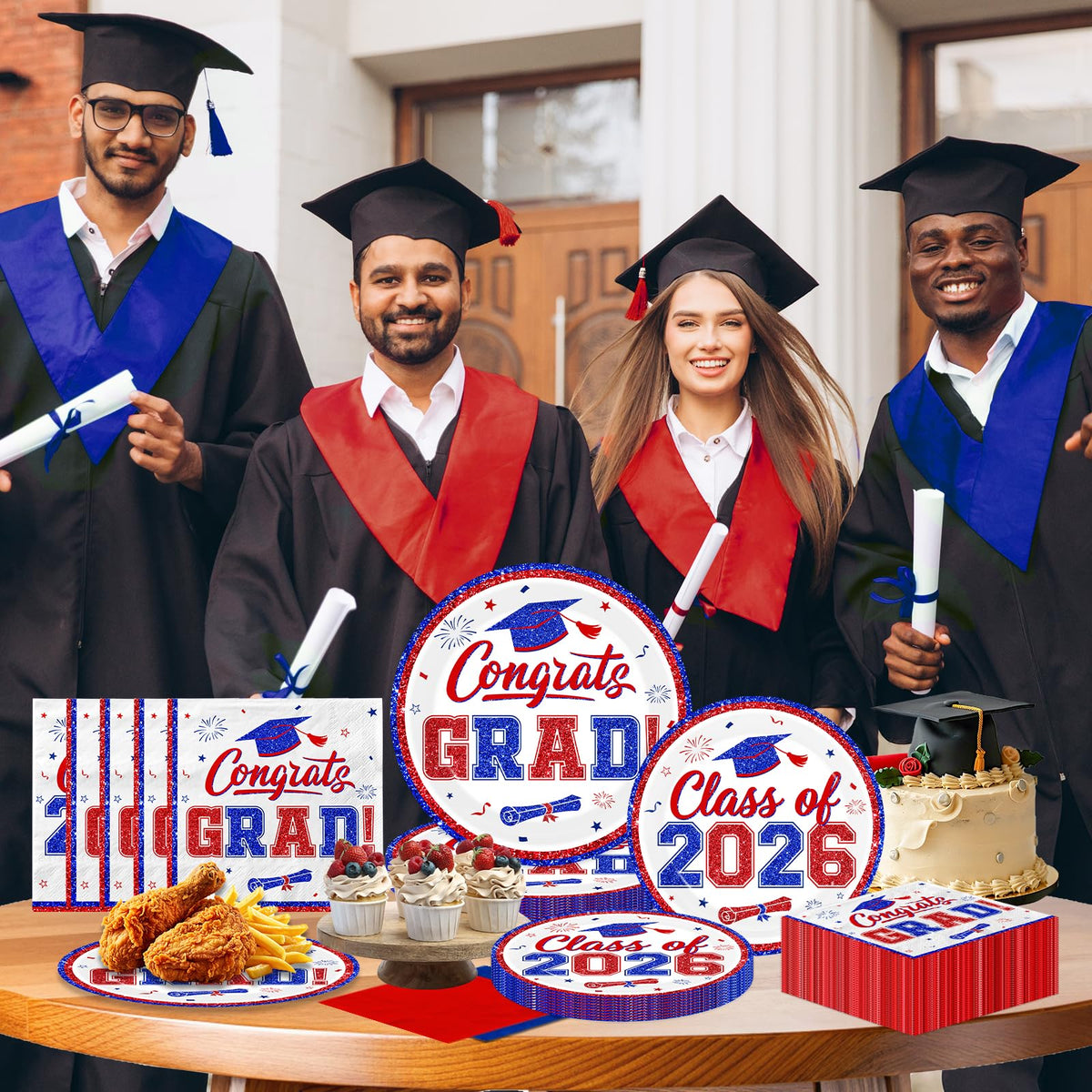 Ghokawu 9-inch graduation plates for the Class of 2026 dining setup