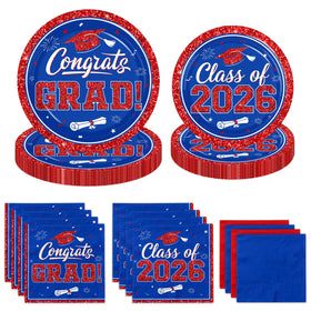 Ghokawu graduation plates 9-inch congrats grad; sturdy service for celebrations