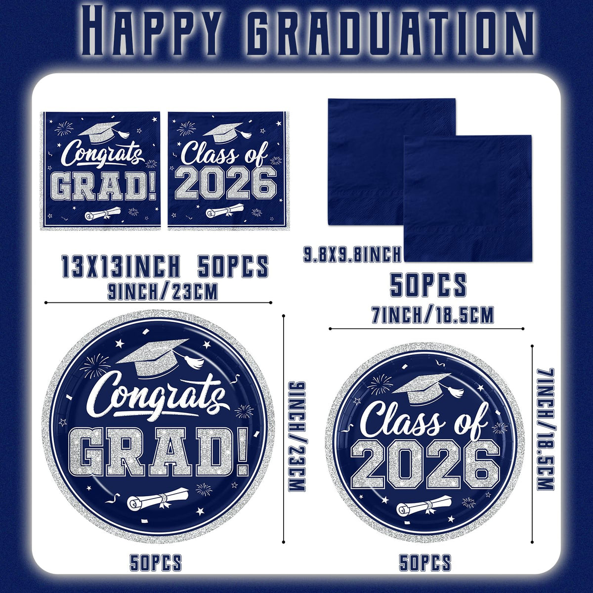 Ghokawu navy napkins 50-pack offering coordinated color scheme and convenient serving