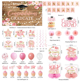 Ghokawu pink graduation balloons create a celebratory atmosphere