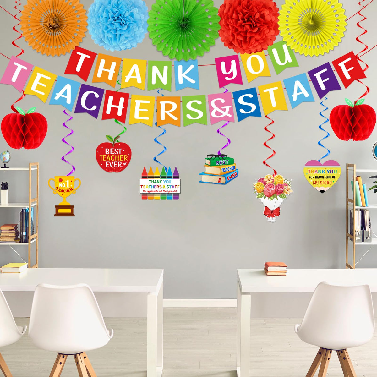 Ghokawu teacher appreciation backdrop serves as a striking photo backdrop.