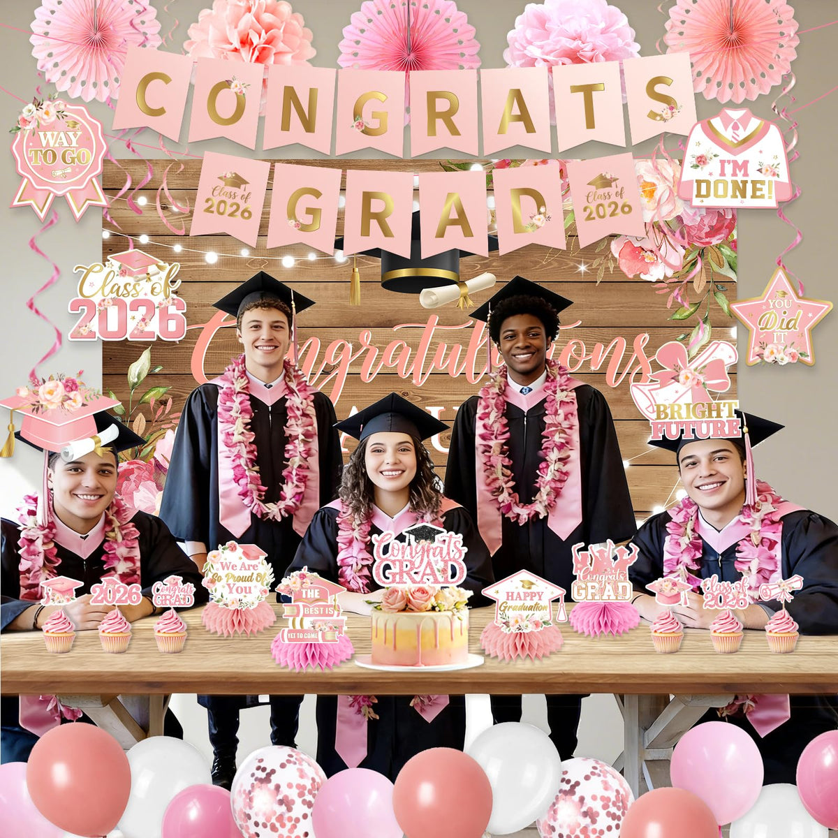 Ghokawu tissue pom poms pink accents for festive tables