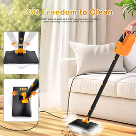 GHORA 230°F steam in 20 seconds tackling kitchen grease and grime.