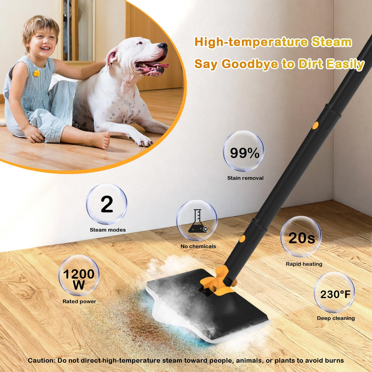 GHORA 23ft cord extends cleaning range without frequent outlet changes.