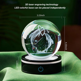 Ghtixsu dolphin crystal with LED lamp holder creates vivid light effects
