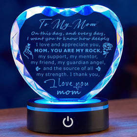 Ghtixsu heart crystal keepsake plaque with LED base adds warm ambient light