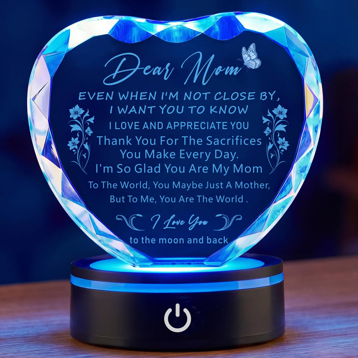 Ghtixsu heart crystal plaque displays enduring clarity for a cherished mom.
