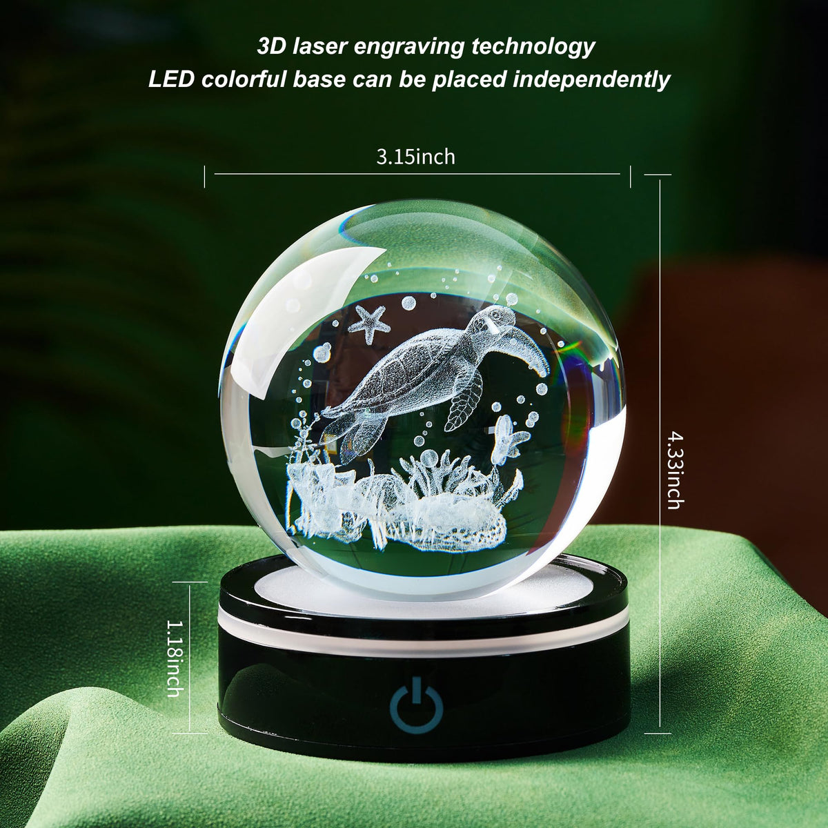 Ghtixsu laser-engraved turtle detail preserves vivid, long-lasting artwork