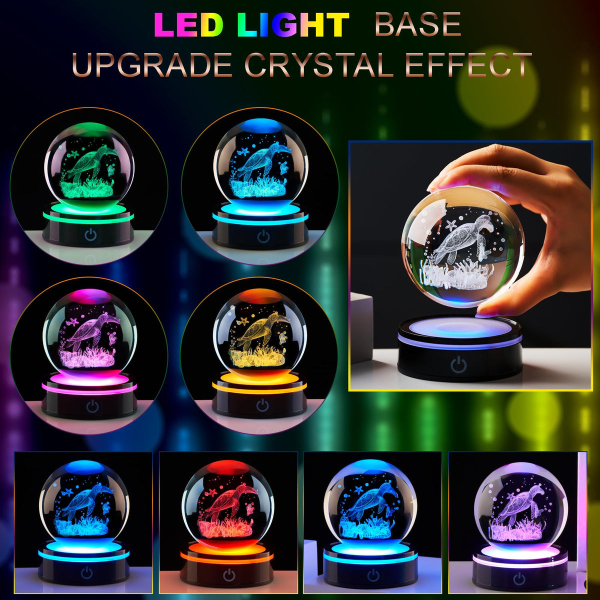 Ghtixsu LED base provides a multicolor glow for ambient room lighting