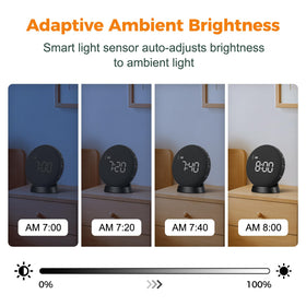 Gianna alarm clock snooze and battery indicators help mornings.