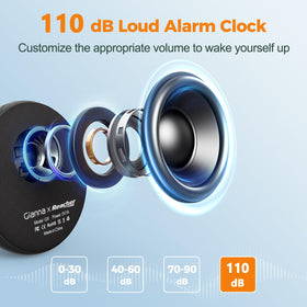 Gianna alarm clock offers wireless charging for easy recharging.