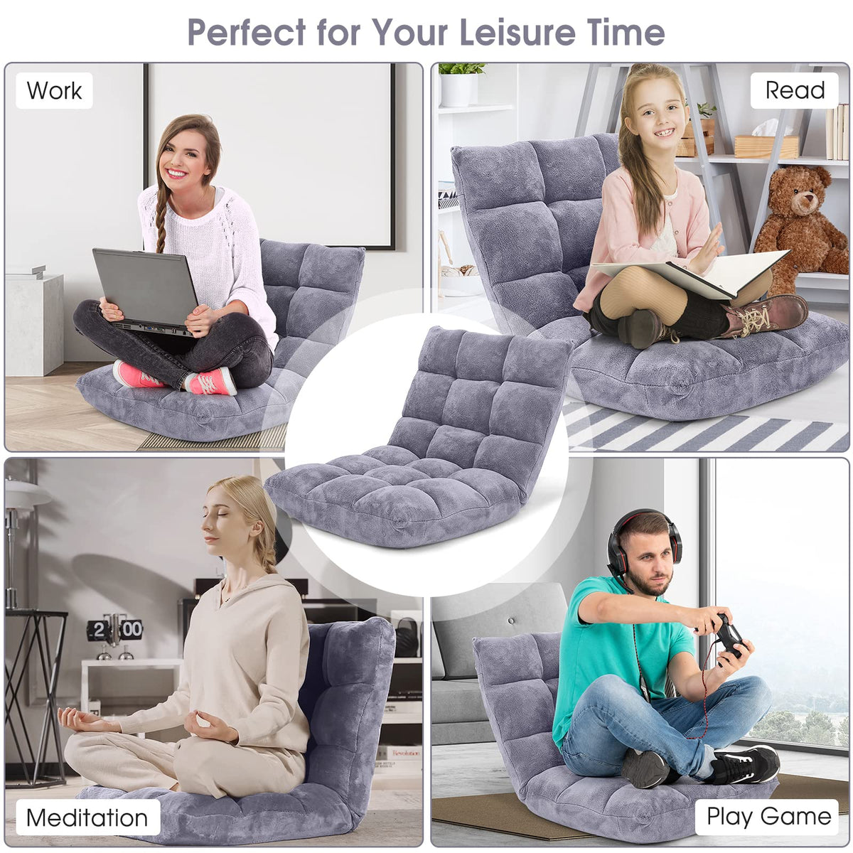 Giantex steel-frame chair delivers sturdy support for extended sessions.