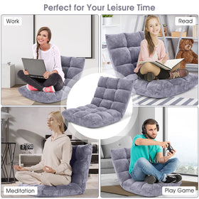 Giantex steel-frame chair delivers sturdy support for extended sessions.