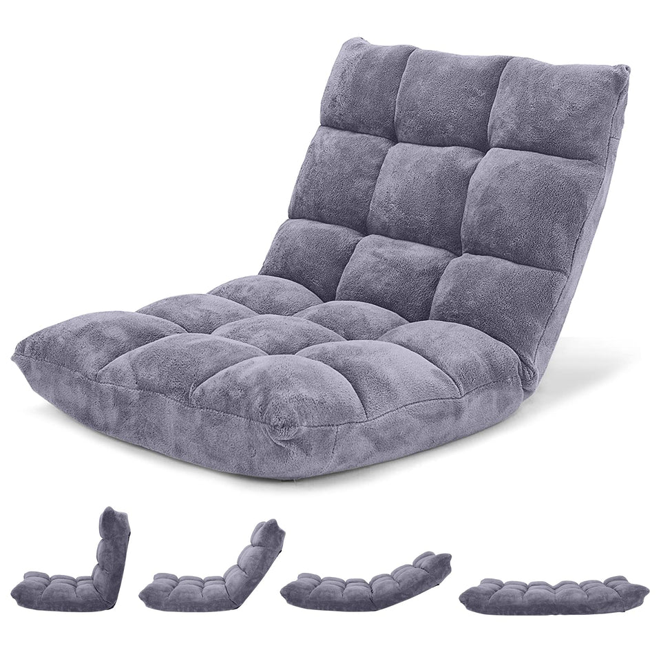Giantex folding floor chair with back support for versatile lounging and reading.