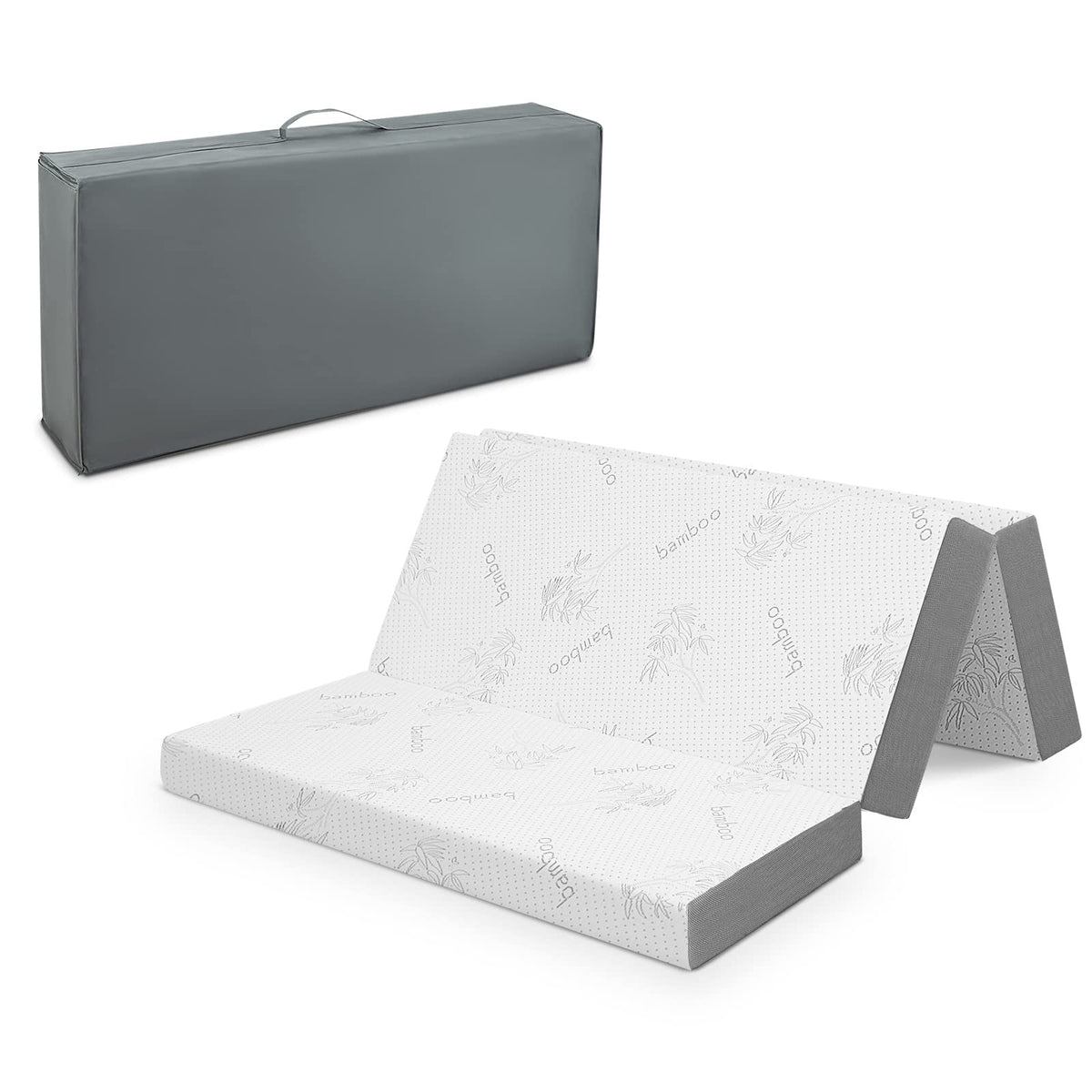 Giantex folding mattress with bamboo cover offers a cool sleep surface.