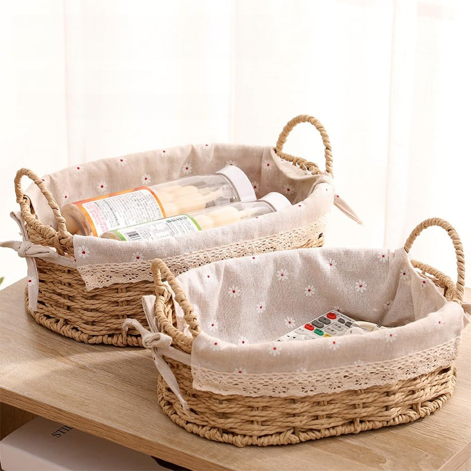 GIB large oval wicker storage basket for stylish organization.