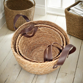 GIB wicker basket organizing living room essentials.