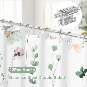 Gibelle 12 double-sided steel hooks secure the curtain without slipping