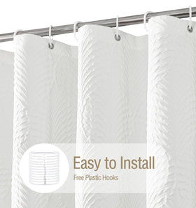 Gibelle 3D embossed texture curtain adds depth and elegant shine to any bathroom.