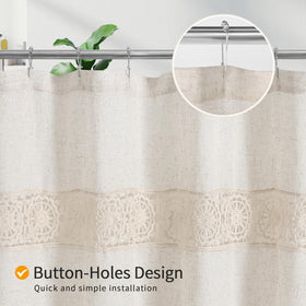 Gibelle beige-cream boho bathroom decor complements farmhouse interiors