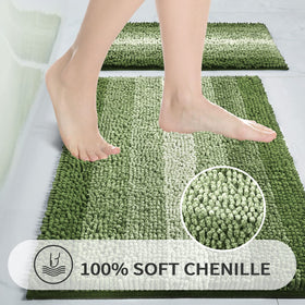 Gibelle chenille microfiber rug with plush piles for absorbent bathroom use