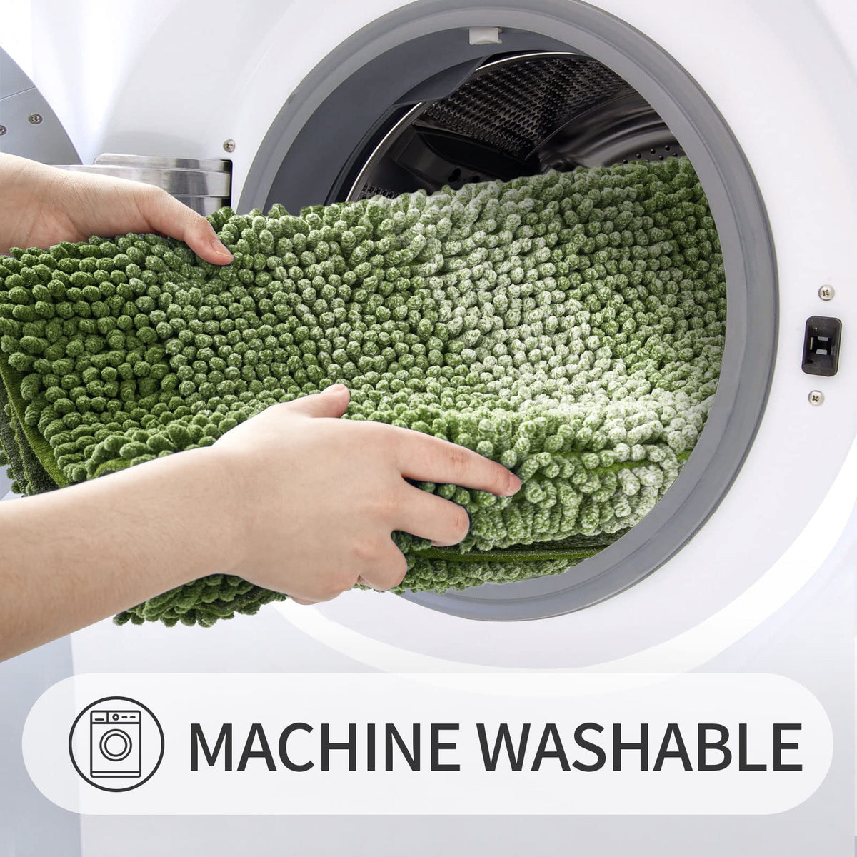 Gibelle bathroom mat is machine washable for easy care