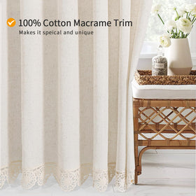 Gibelle linen-cotton fabric shower curtain offers natural texture and soft drape