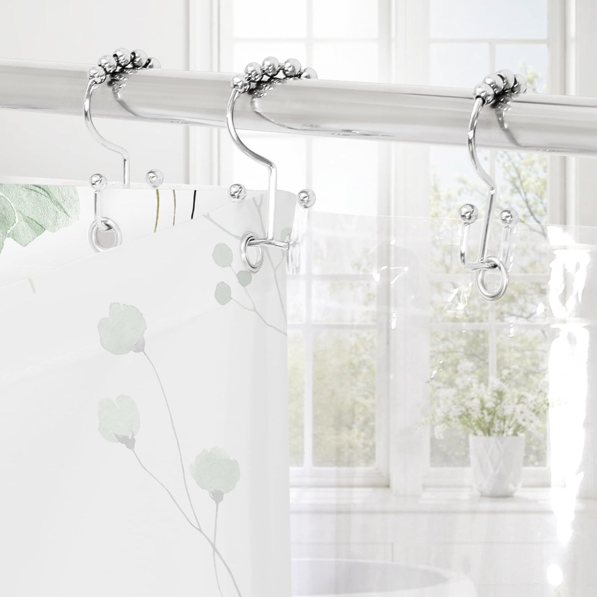 Gibelle PEVA liner provides a clear splash guard to keep floors dry