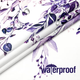 Gibelle purple eucalyptus shower curtain HD digital print resists fading with bright colors.