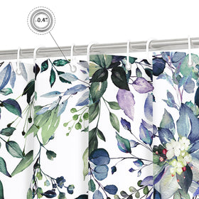 Gibelle Spring Floral Shower Curtain with reinforced grommets for easy installation.