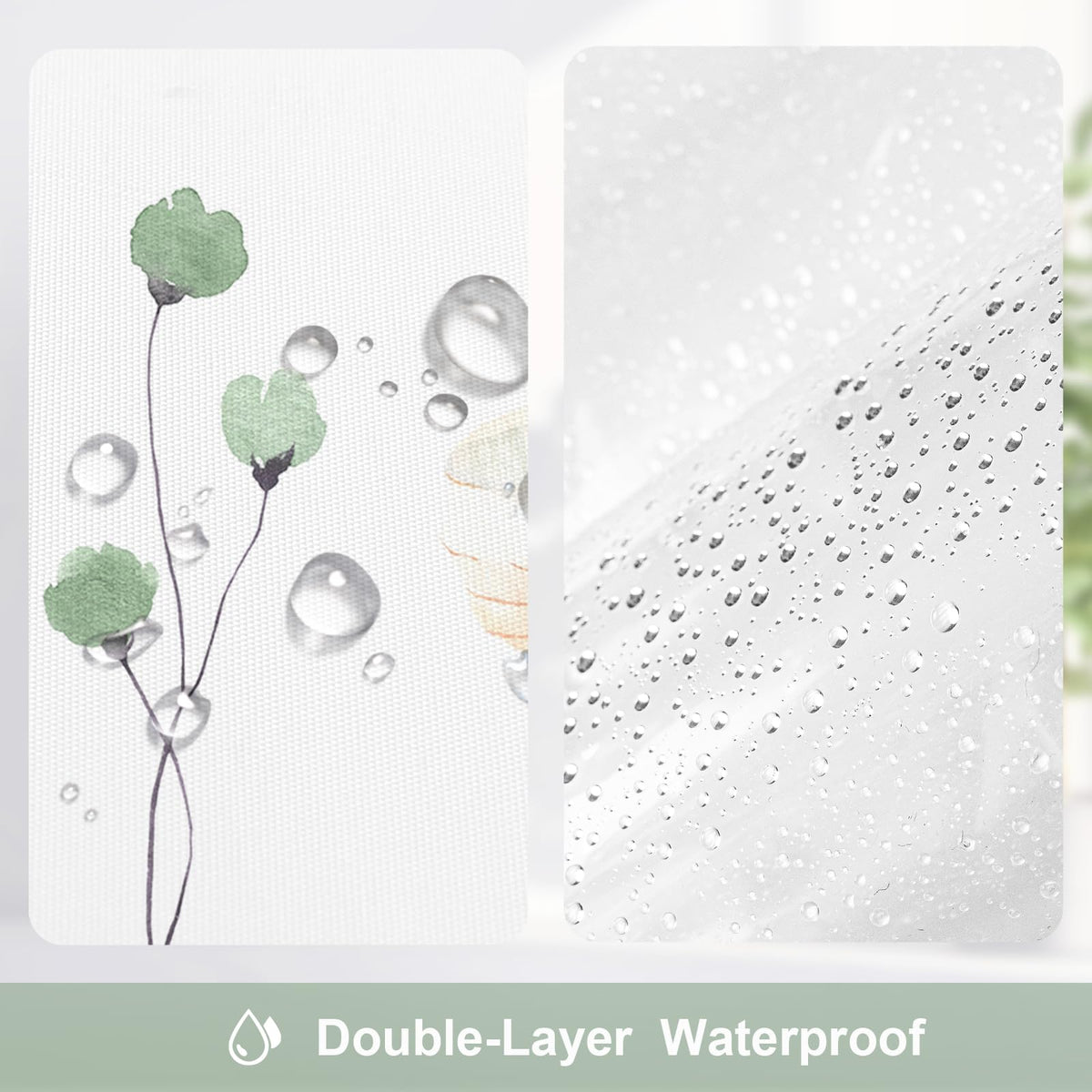 Gibelle waterproof fabric curtain helps droplets bead and roll off easily