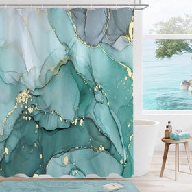 Gibelle waterproof polyester shower curtain keeps baths clean and fresh