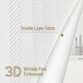 Gibelle white curtain showcasing herringbone fabric for a modern farmhouse vibe