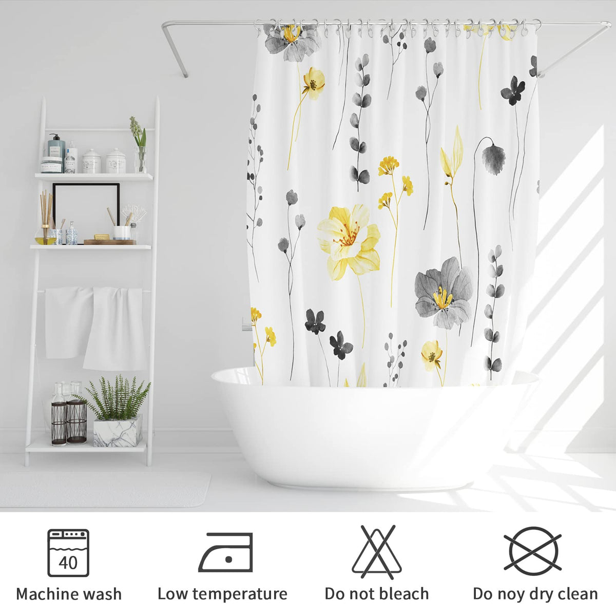 Machine washable and quick drying for easy bathroom care
