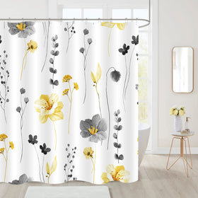 Close-up of watercolor florals on Gibelle curtain adds vibrant detail without fading