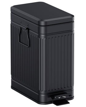 GibHerz small trash can lid soft-close in black, delivering quiet operation.