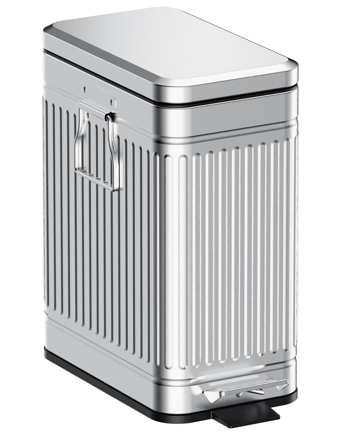 GibHerz small trash can with soft-close lid for quiet operation.