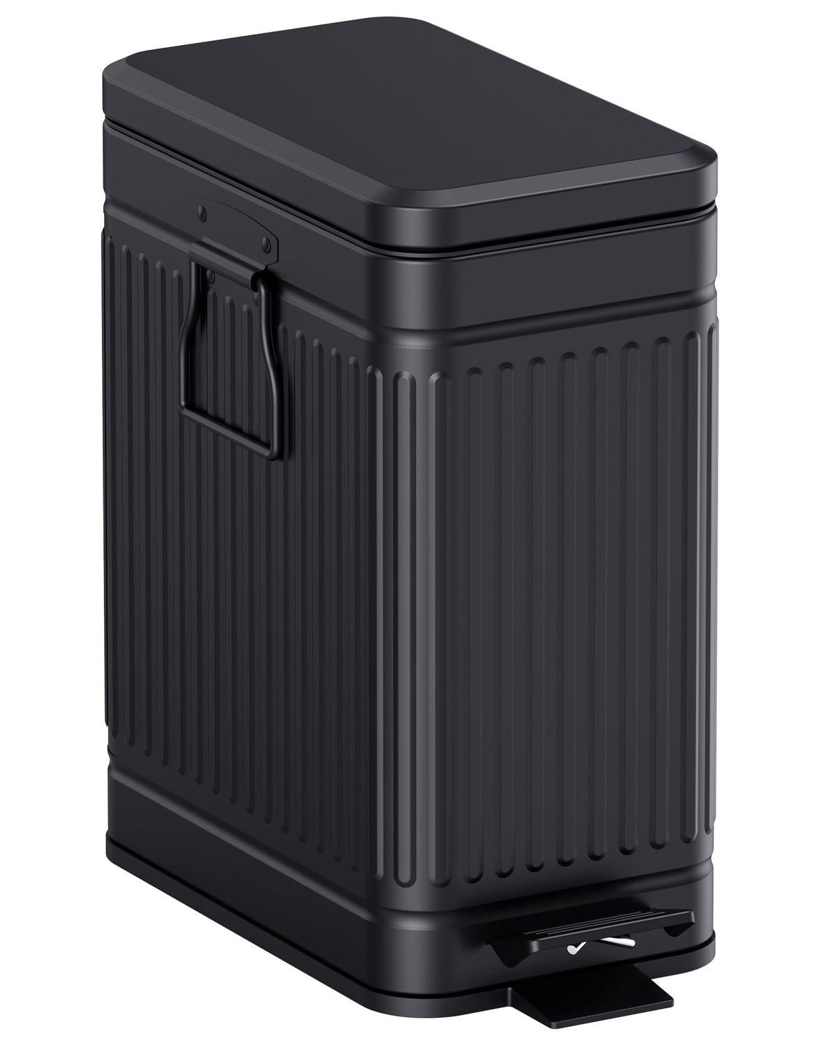 GibHerz small trash can with pedal lid for patio odor control.