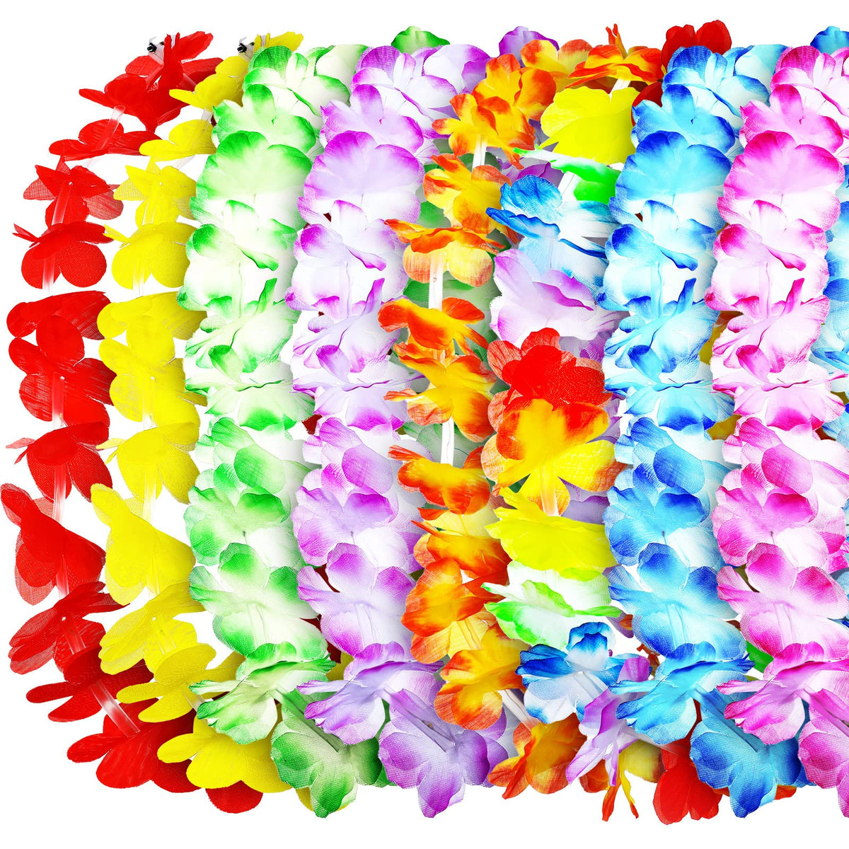 Giegxin 12-pcs LED Hawaiian leis with lights, ideal for Luau parties and celebrations.