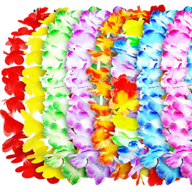 Giegxin 12-pcs LED Hawaiian leis with lights, ideal for Luau parties and celebrations.