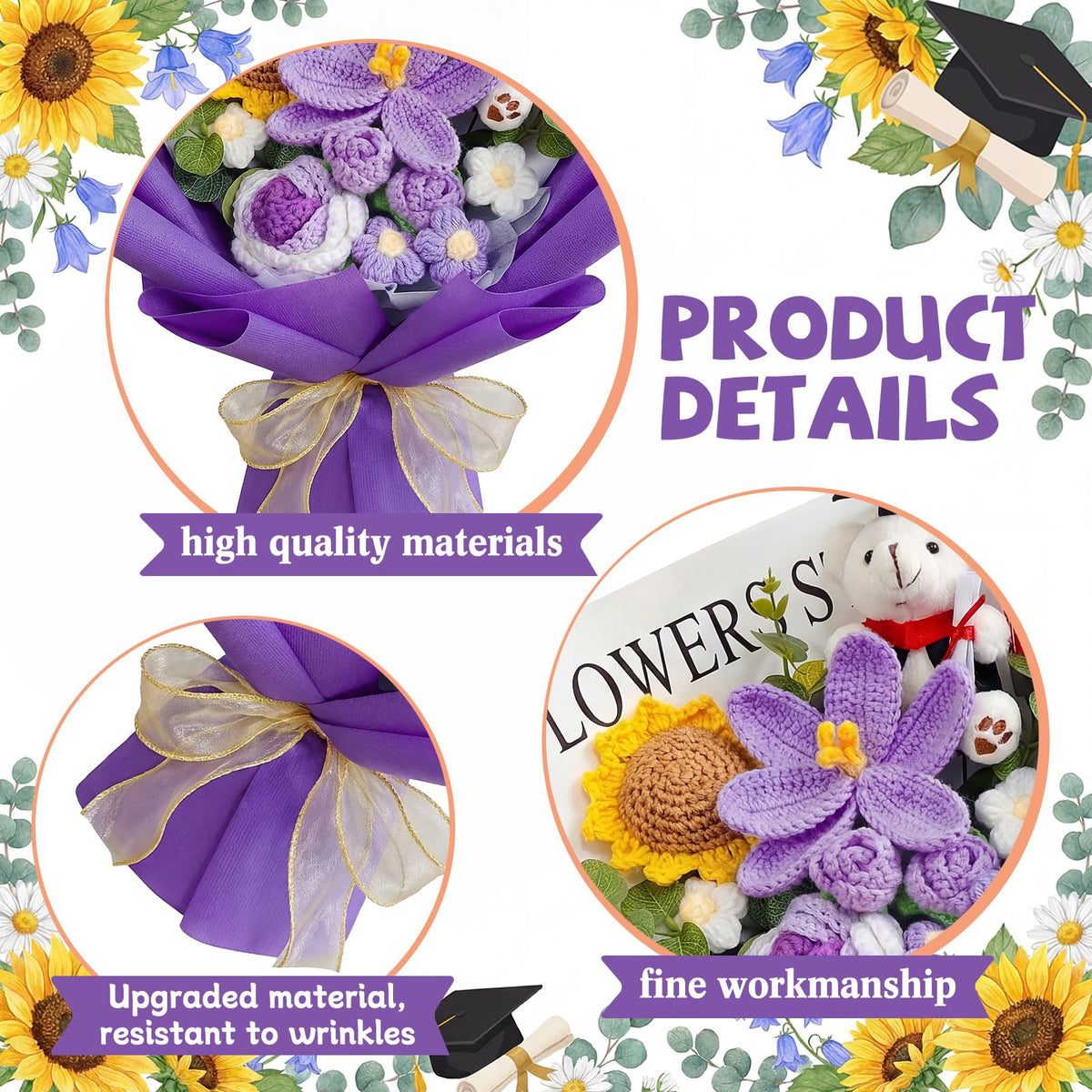 Giegxin bouquet size 43 by 30 cm displayed for celebrations