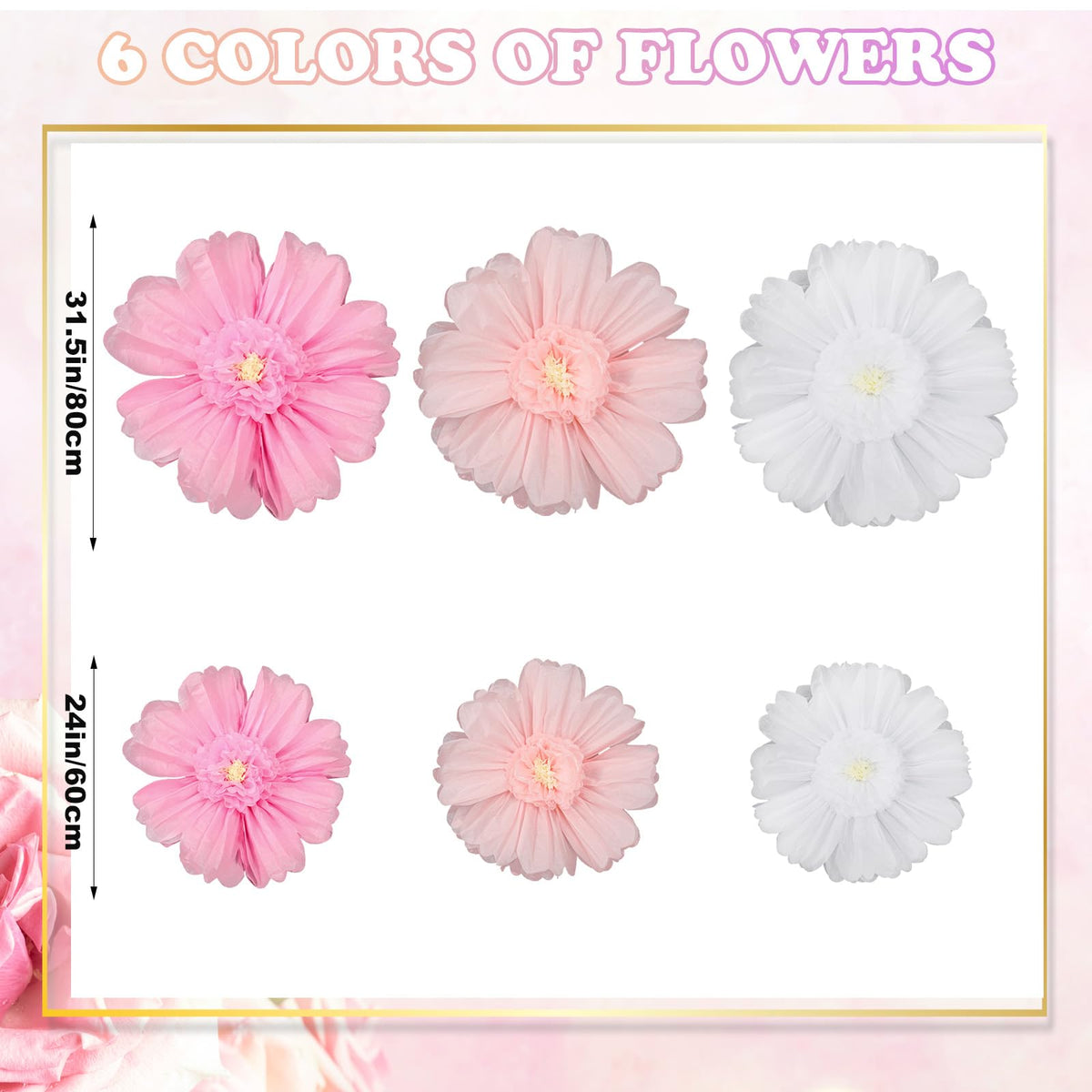 Giegxin large pink 24 inch paper flower for DIY centerpiece