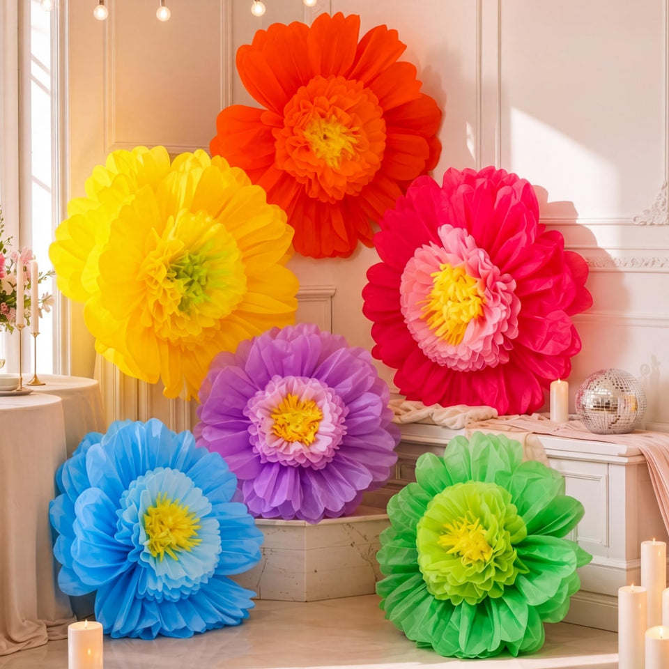 Giegxin giant paper flower 31.5-inch pink centerpiece for vibrant wall decor