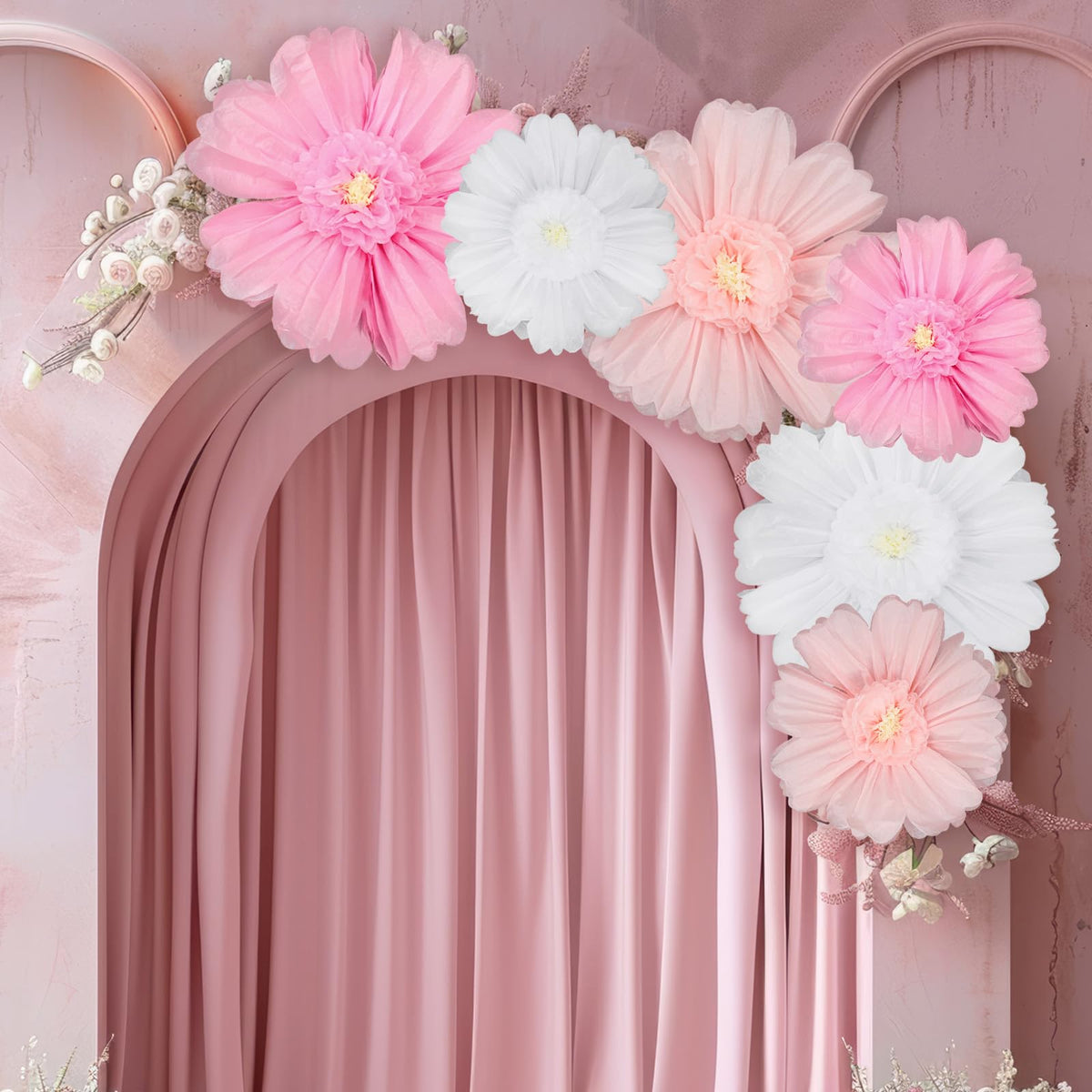 Giegxin giant pink 31.5 inch paper flower as a bold wall centerpiece