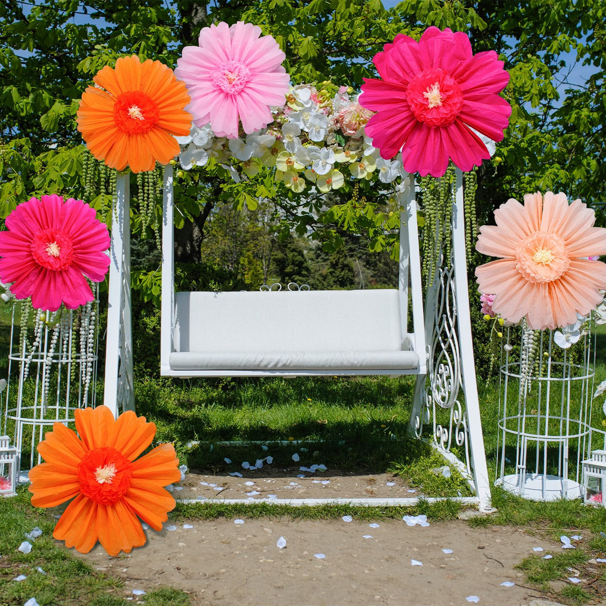 Giegxin peach pink large paper flower, 60 cm, versatile indoor display