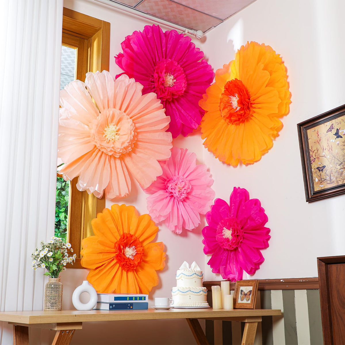 Giegxin rose red giant paper flower, 80 cm, ideal for bold wall displays