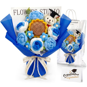 Giegxin Graduation Bear Bouquet blue offers a lasting keepsake for grads