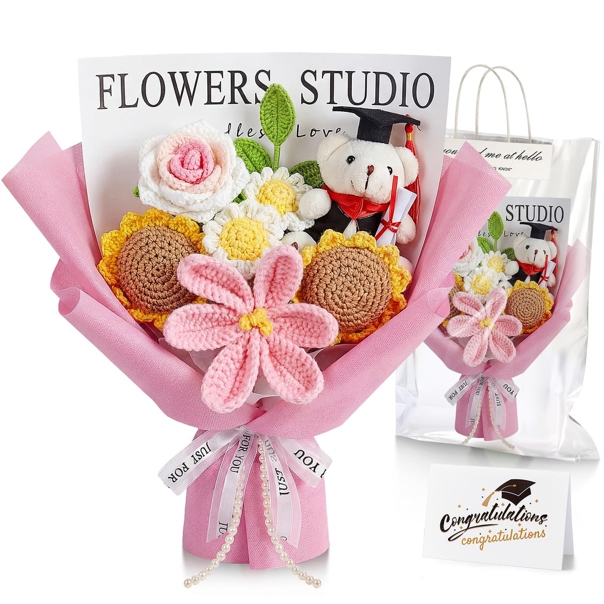Giegxin graduation bear with cap bouquet; a memorable keepsake for graduates.