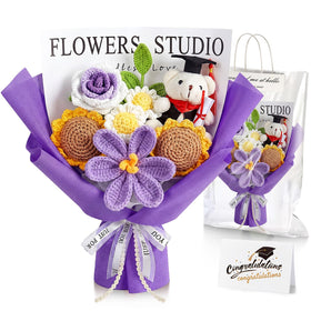 Giegxin graduation crochet bouquet displays vibrant, long-lasting decor